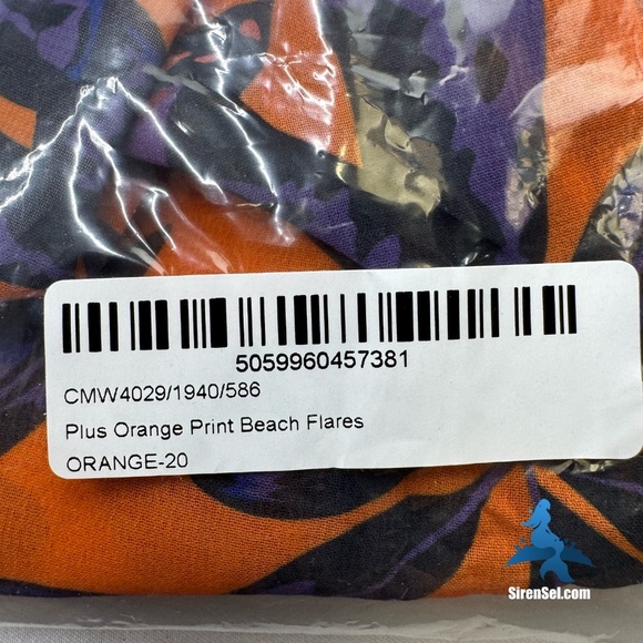 1110 NWT PrettyLittleThing Colorful Orange Print Beach Flares - Size 16 - Picture 10 of 12